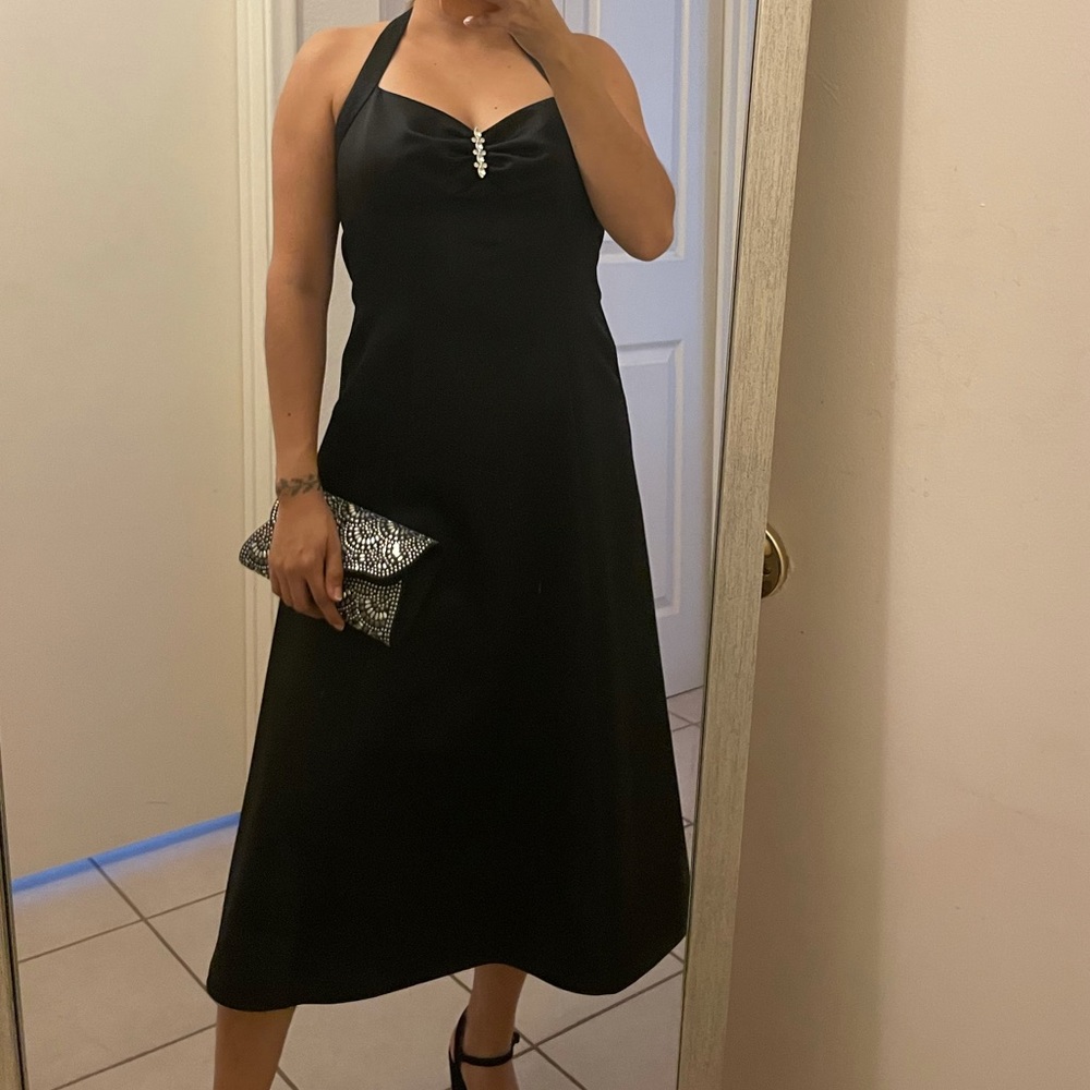 David’s Bridal Dresses | Black midi Dress | Black Bridesmaids dress Size 2